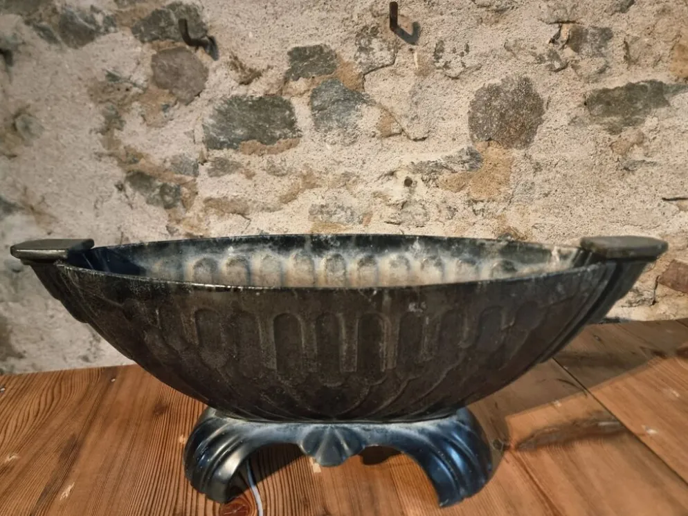 Jardinière française Art déco en fonte émaillée – 1920s–1930s