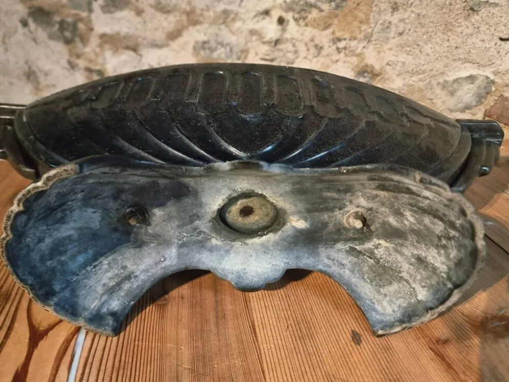 Jardinière française Art déco en fonte émaillée – 1920s–1930s