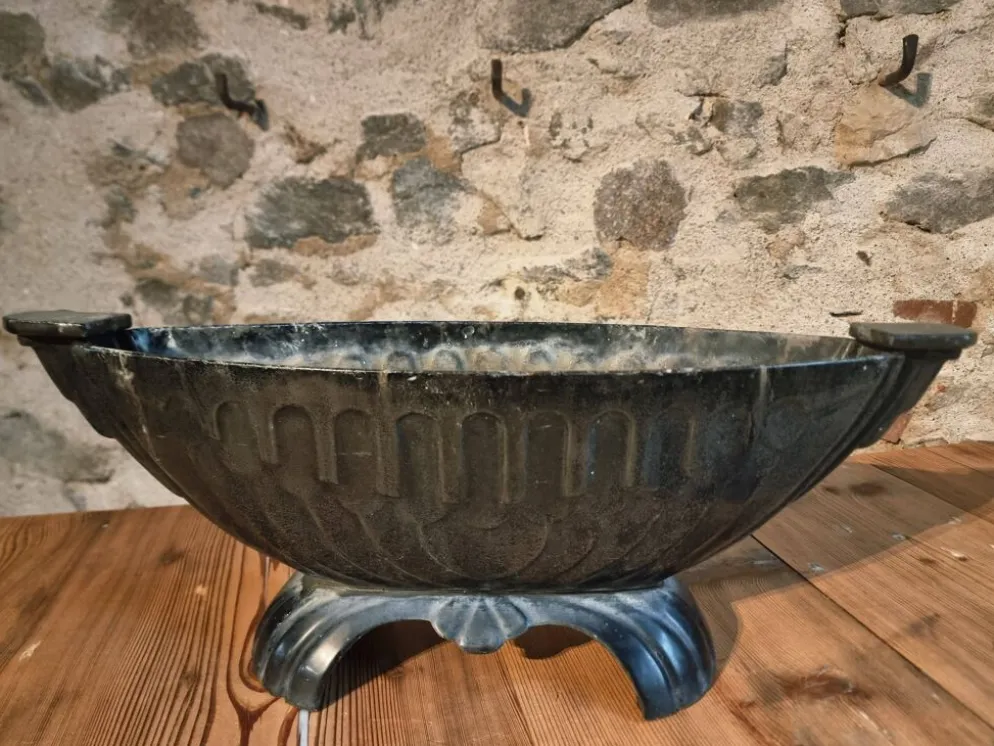 Jardinière française Art déco en fonte émaillée – 1920s–1930s