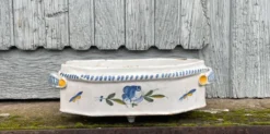 Jardinière rafraichissoir faïence Rouen fleurs feuillage XVIIIème sièc