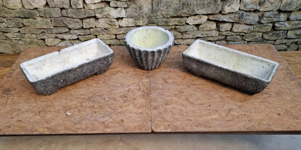 Jardinières en ciment