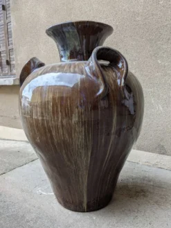 Jarre XXL Art nouveau en grès émaillé, France vers 1900