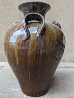 Jarre XXL Art nouveau en grès émaillé, France vers 1900
