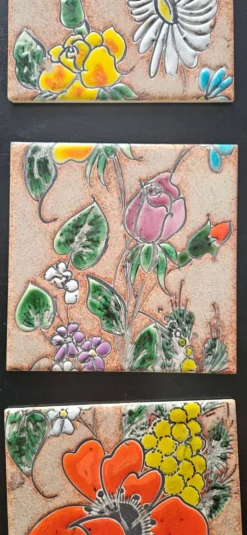 Jean-Paul ARNONE- Vallauris Frise de 3 Carreaux De Faïence Année 1960