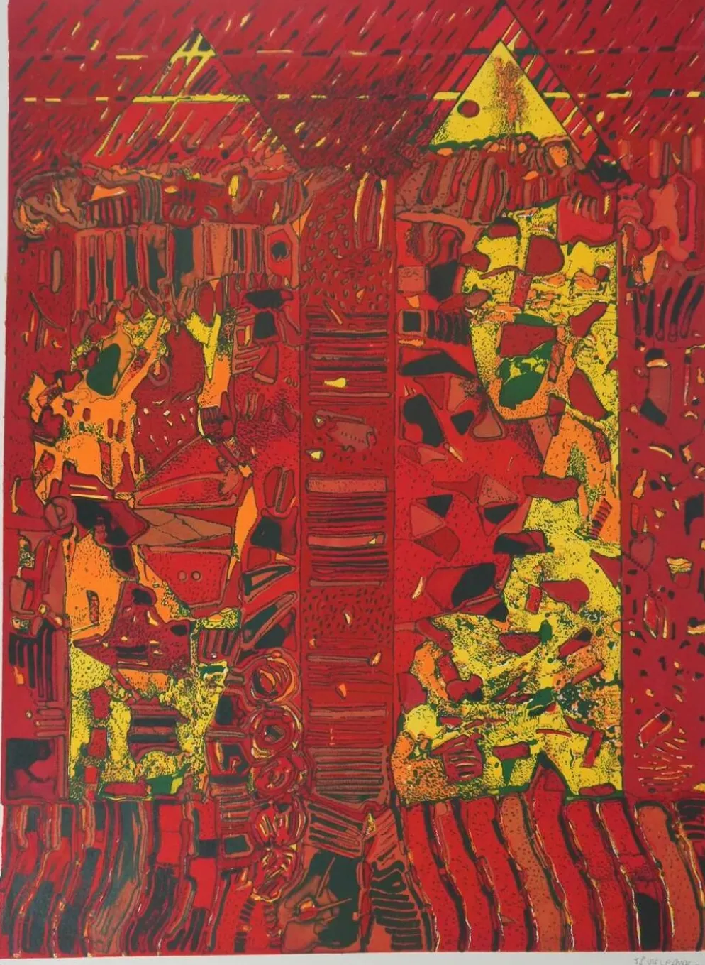 Jean-Pierre Vielfaure : Le chaos de l'intérieur, lithographie originale signée