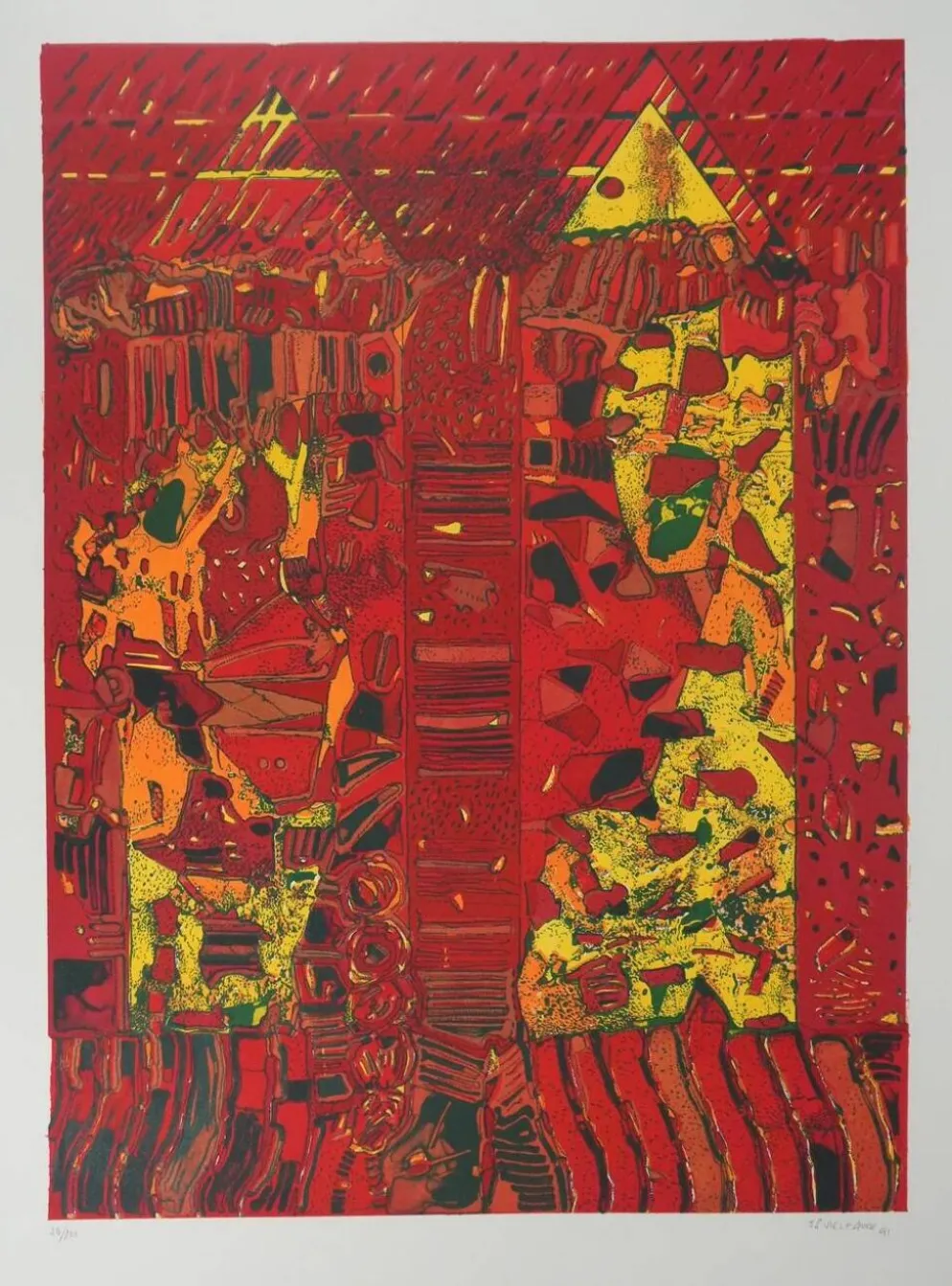 Jean-Pierre Vielfaure : Le chaos de l'intérieur, lithographie originale signée