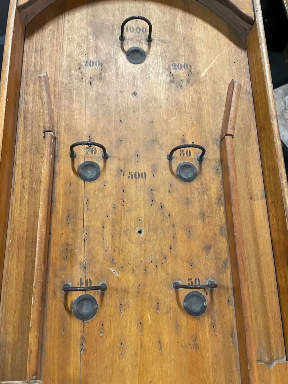 Jeu ancien flipper en bois