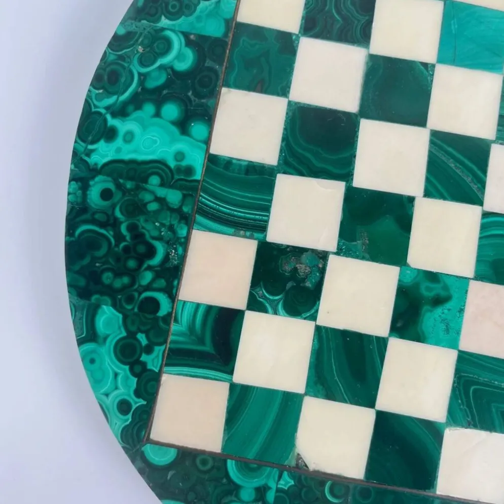 Jeu d’échecs décoratif en malachite, 1950–1970