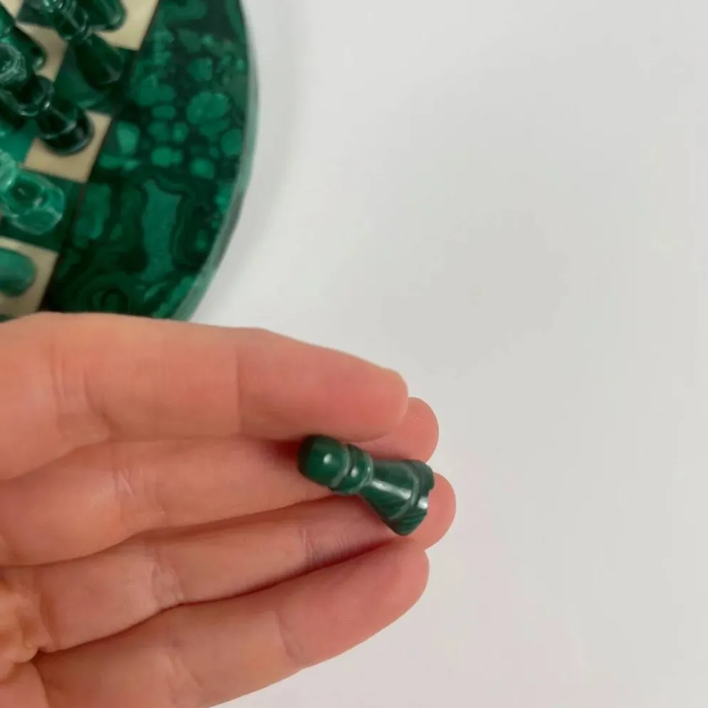 Jeu d’échecs décoratif en malachite, 1950–1970