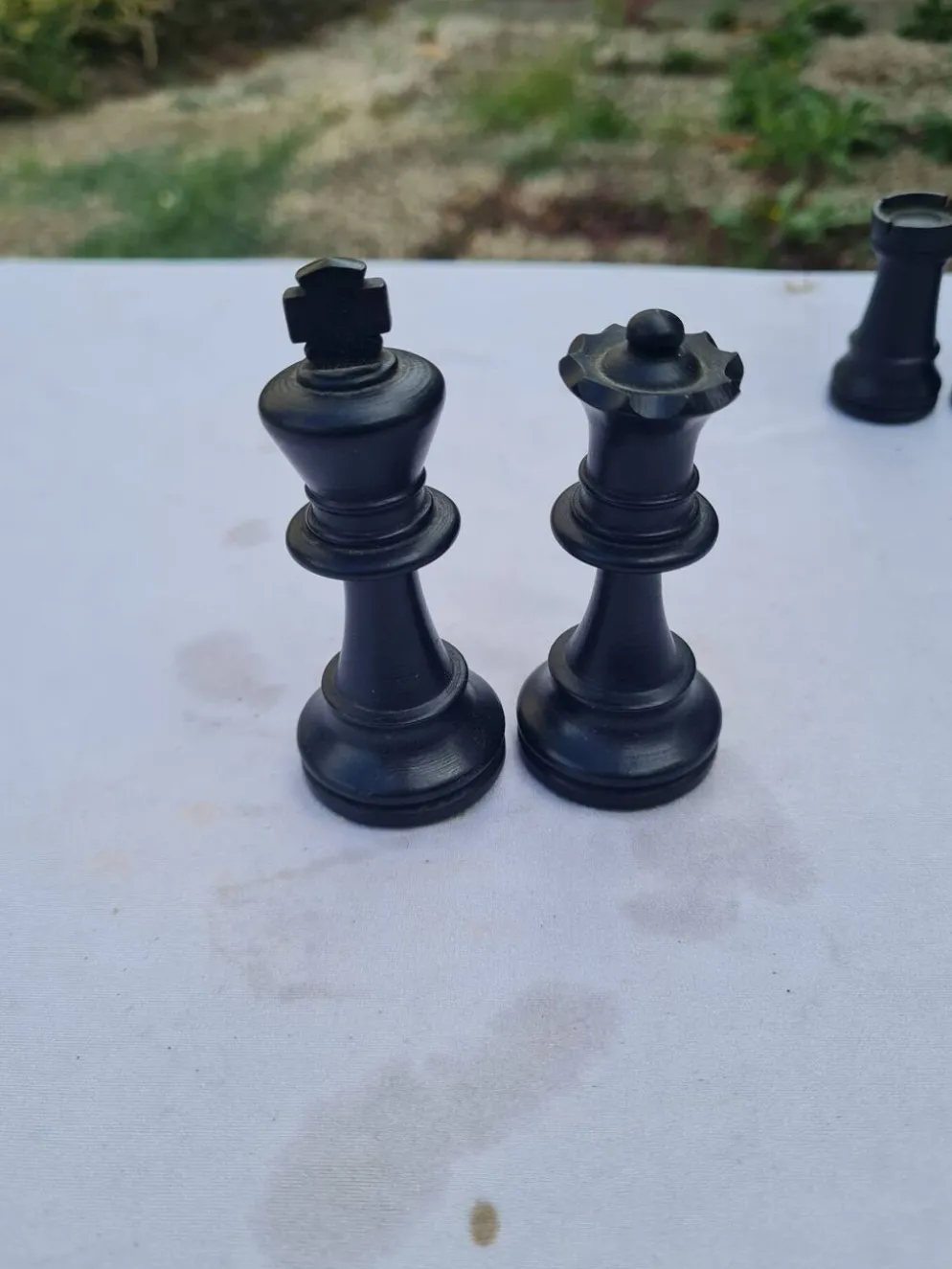 Jeu d'échecs vintage Staunton Français en buis massif – Taille 4