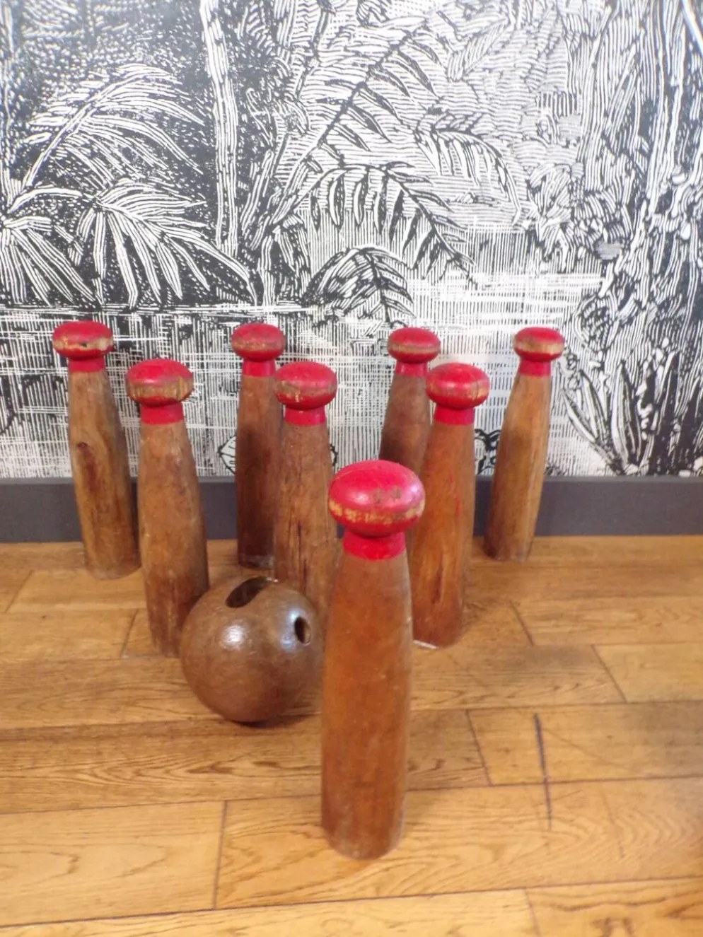 Jeu de bowling 1900 en bois