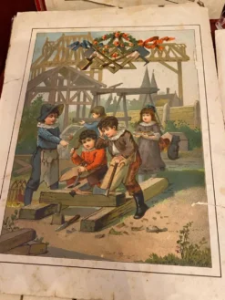 Jeu de cubes en bois xixeme
