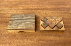 Jeu de dés déco scandinave en teck du milieu du siècle, années 1960