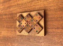 Jeu de dés déco scandinave en teck du milieu du siècle, années 1960