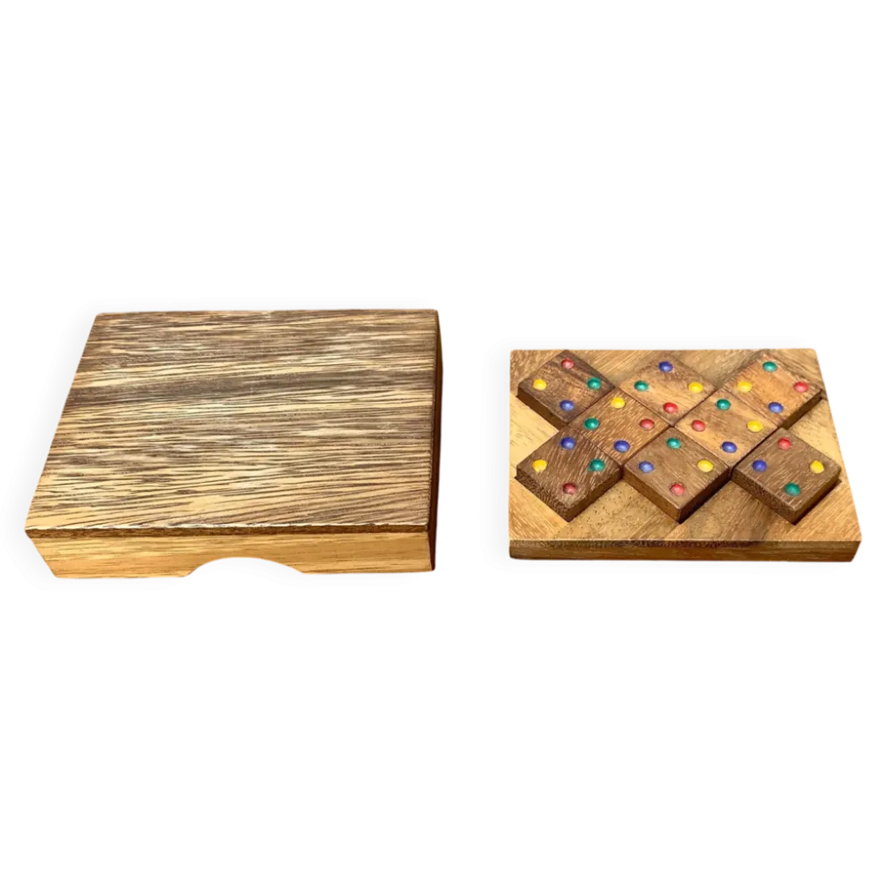 Jeu de dés déco scandinave en teck du milieu du siècle, années 1960