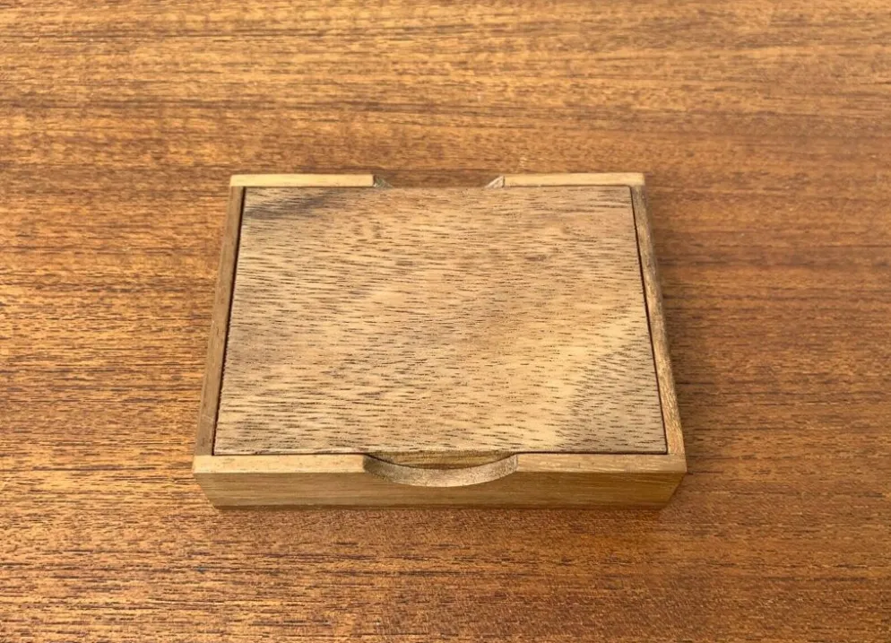 Jeu de dés déco scandinave en teck du milieu du siècle, années 1960