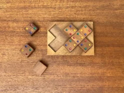 Jeu de dés déco scandinave en teck du milieu du siècle, années 1960