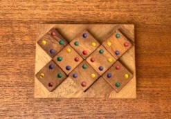 Jeu de dés déco scandinave en teck du milieu du siècle, années 1960