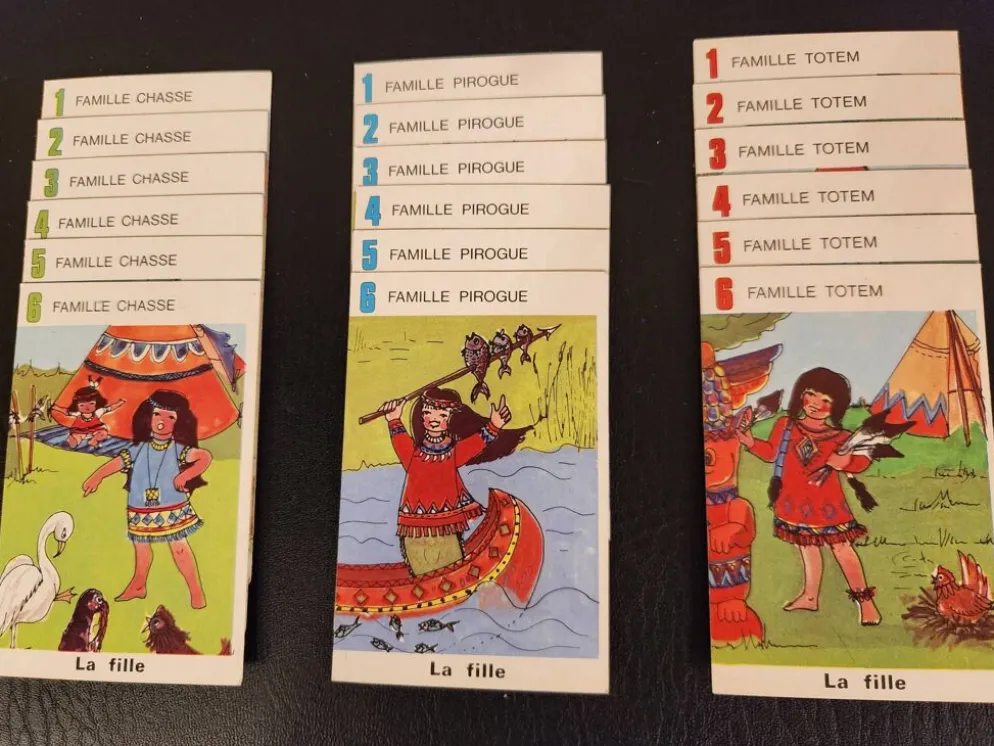 Jeu de 7 familles vintage "Les Indiens" | Années 70