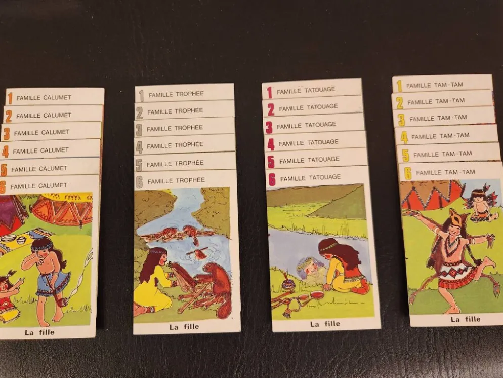 Jeu de 7 familles vintage "Les Indiens" | Années 70