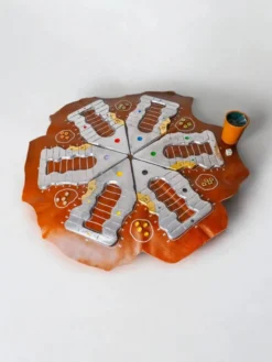 Jeu de Parcheesi brutaliste par Art3, bronze et aluminium, Espagne, années 1970.