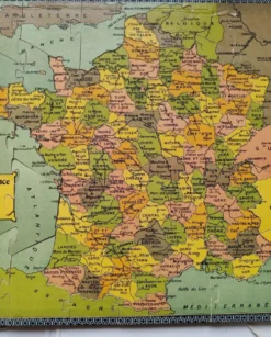 Jeu de patience puzzle France par département Saussine ancien