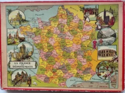 Jeu de patience puzzle France par département Saussine ancien