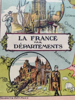 Jeu de patience puzzle France par département Saussine ancien