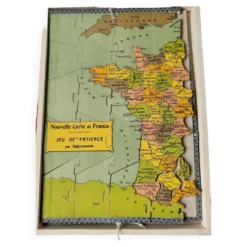 Jeu de patience puzzle France par département Saussine ancien
