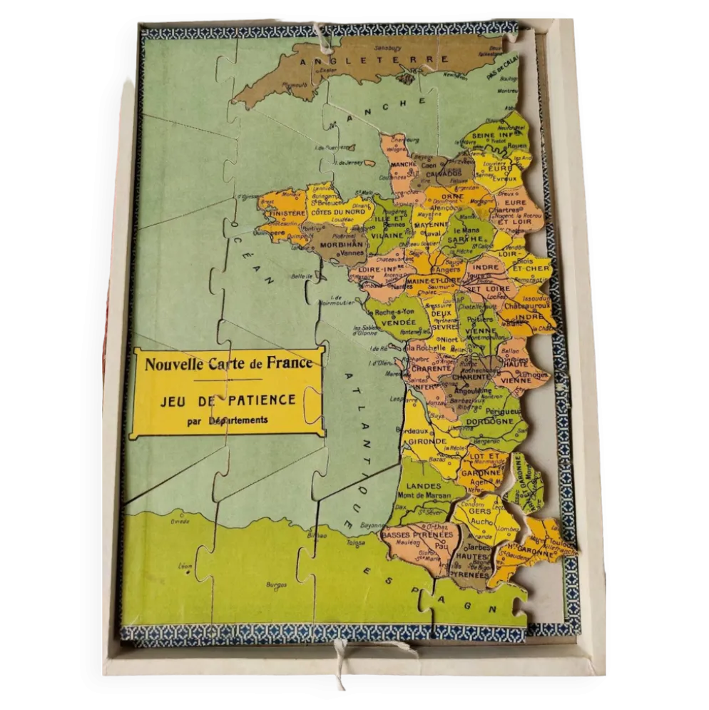 Jeu de patience puzzle France par département Saussine ancien
