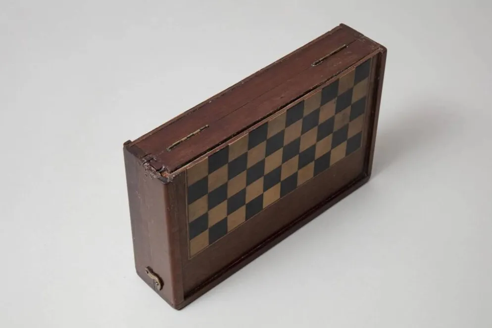 Jeu de voyage backgammon et dames vers 1920