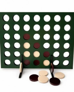 Jeu en bois surdimensionné fait main, unique en son genre, de quatre à la suite.