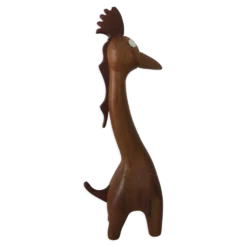 Jouet bois girafe vintage teck scandinave 1960-70