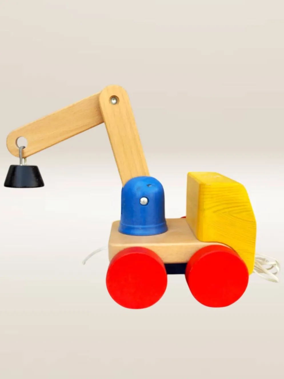 Jouet à tirer camion articulé en bois