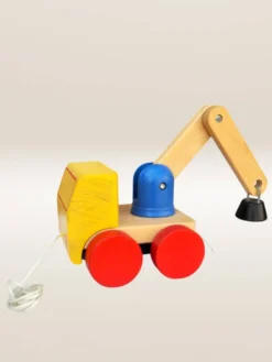 Jouet à tirer camion articulé en bois