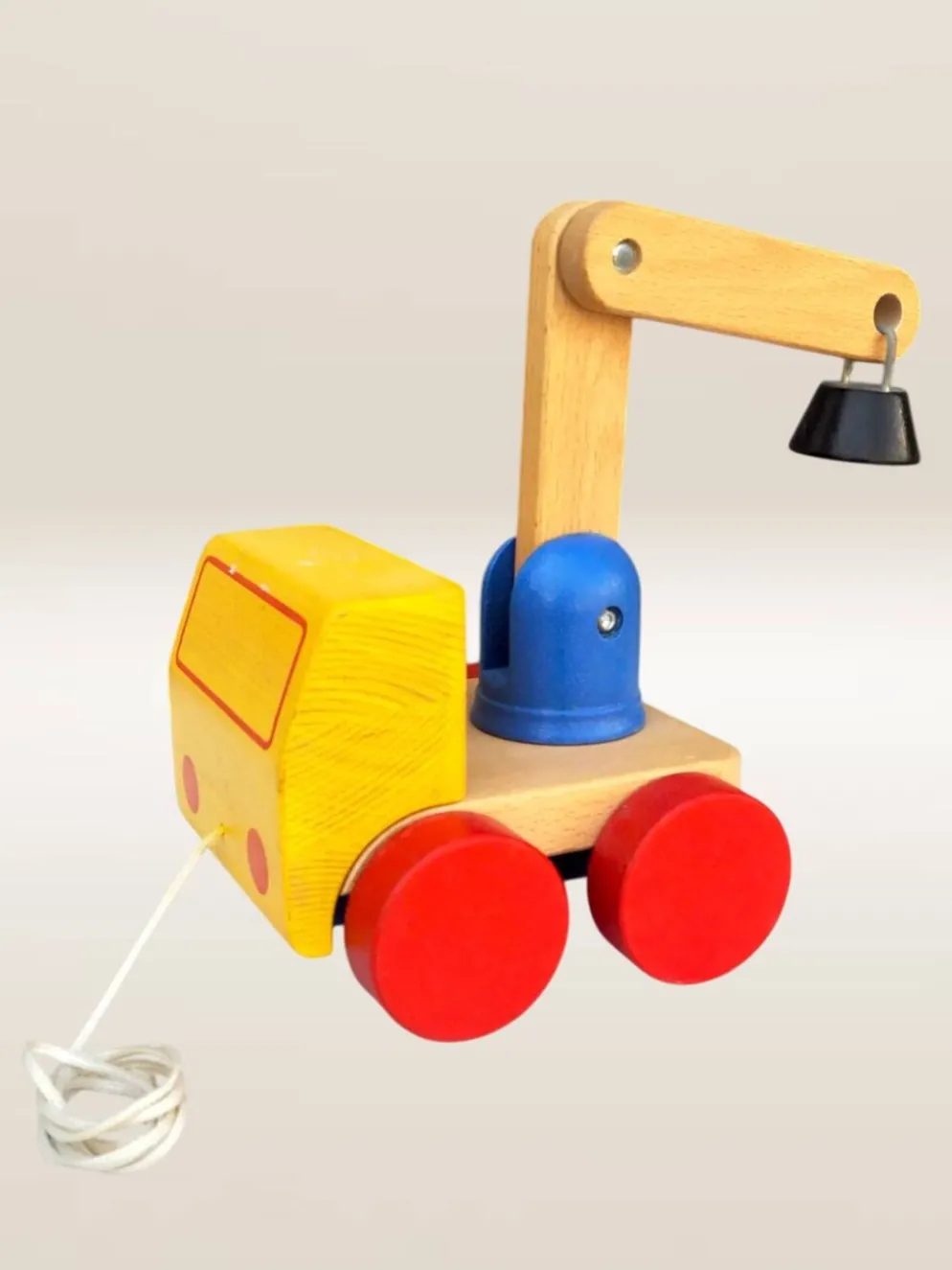 Jouet à tirer camion articulé en bois