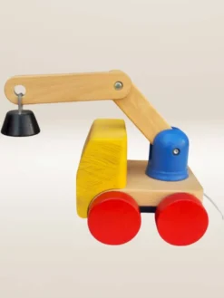 Jouet à tirer camion articulé en bois