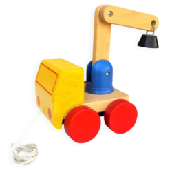 Jouet à tirer camion articulé en bois