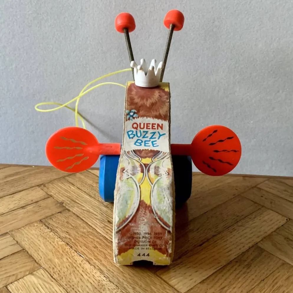 Jouet à tirer en bois Fisher-Price - Queen Buzzy Bee -1960