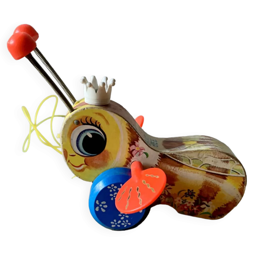 Jouet à tirer en bois Fisher-Price - Queen Buzzy Bee -1960