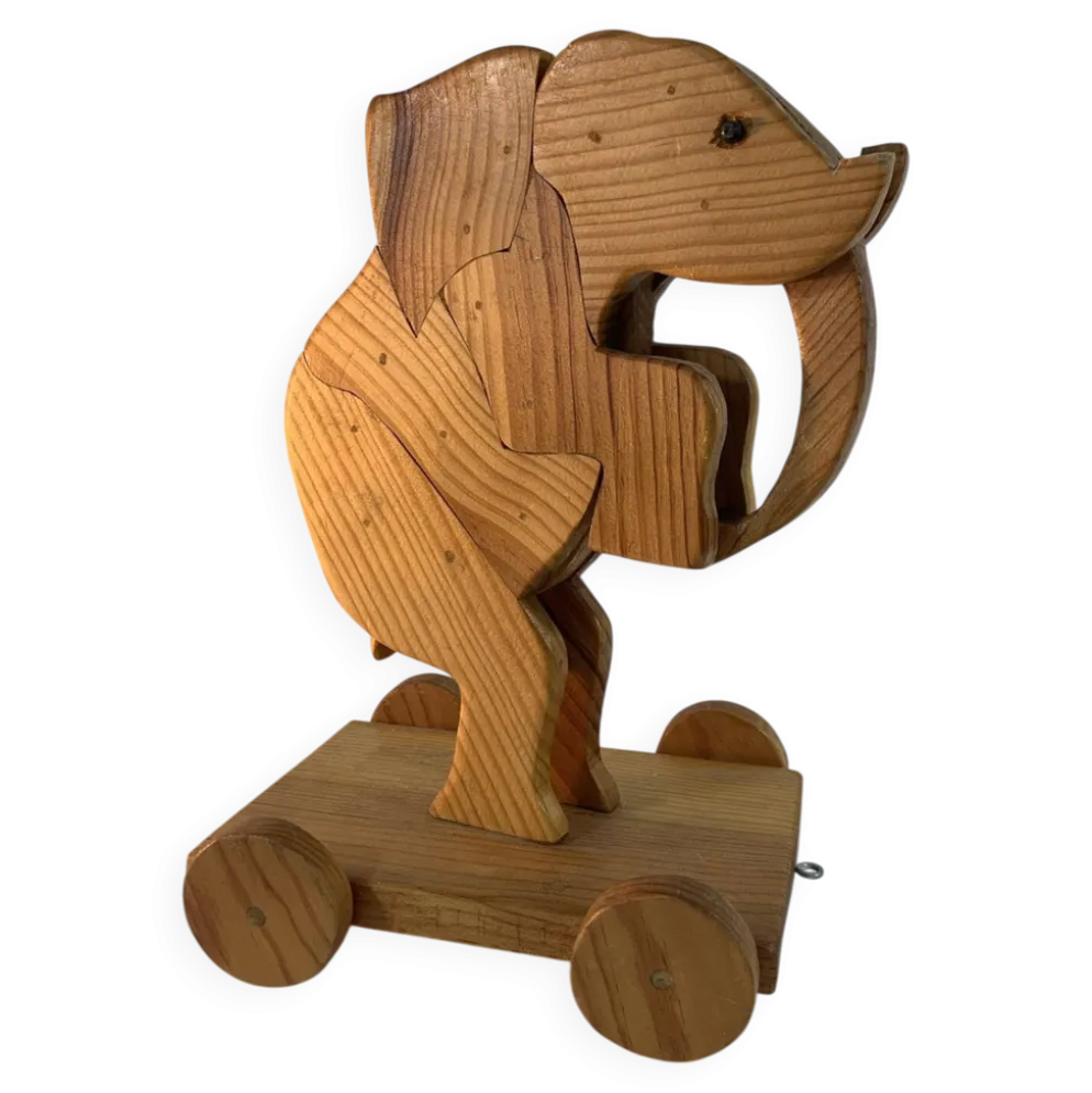Jouet à tirer Éléphant en bois