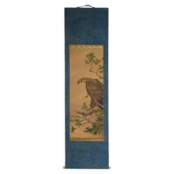 Kakejiku ancien japonais de rapace en couleur sur papier – Japon, vers 1900