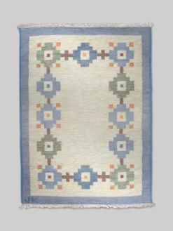 Karin Jönsson Tapis kilim géométrique en laine suédois du milieu du siècle 171x252cm