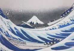 Katsuhika Hokusai : La grande vague de Kanagawa, lithographie signée