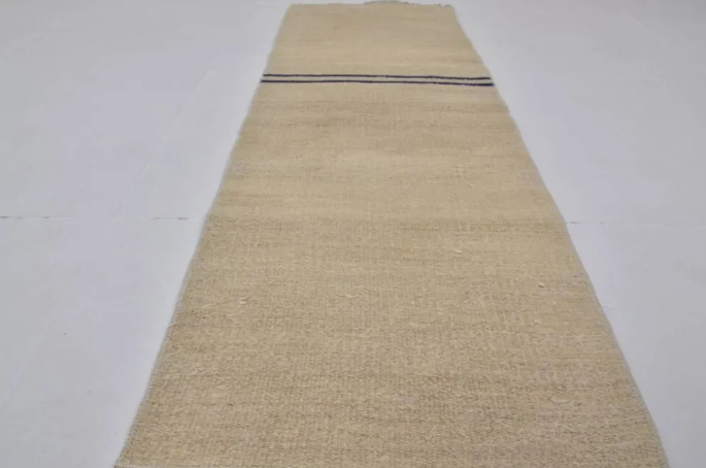 Kilim en chanvre anatolien blanc cassé sku 3928
