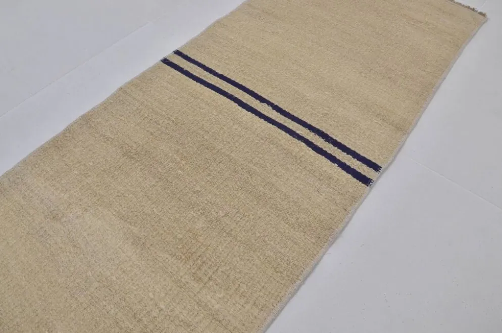 Kilim en chanvre anatolien blanc cassé sku 3928