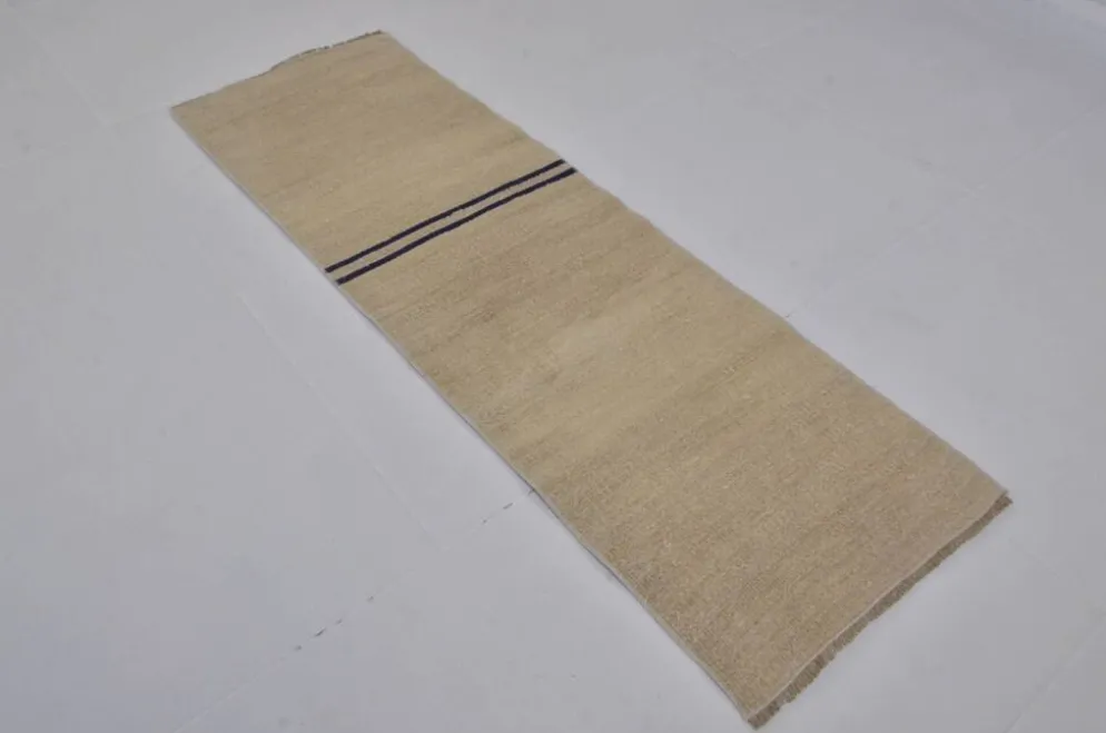 Kilim en chanvre anatolien blanc cassé sku 3928