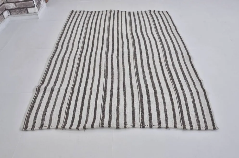 Kilim en chanvre Oushak vintage neutre sku 3725