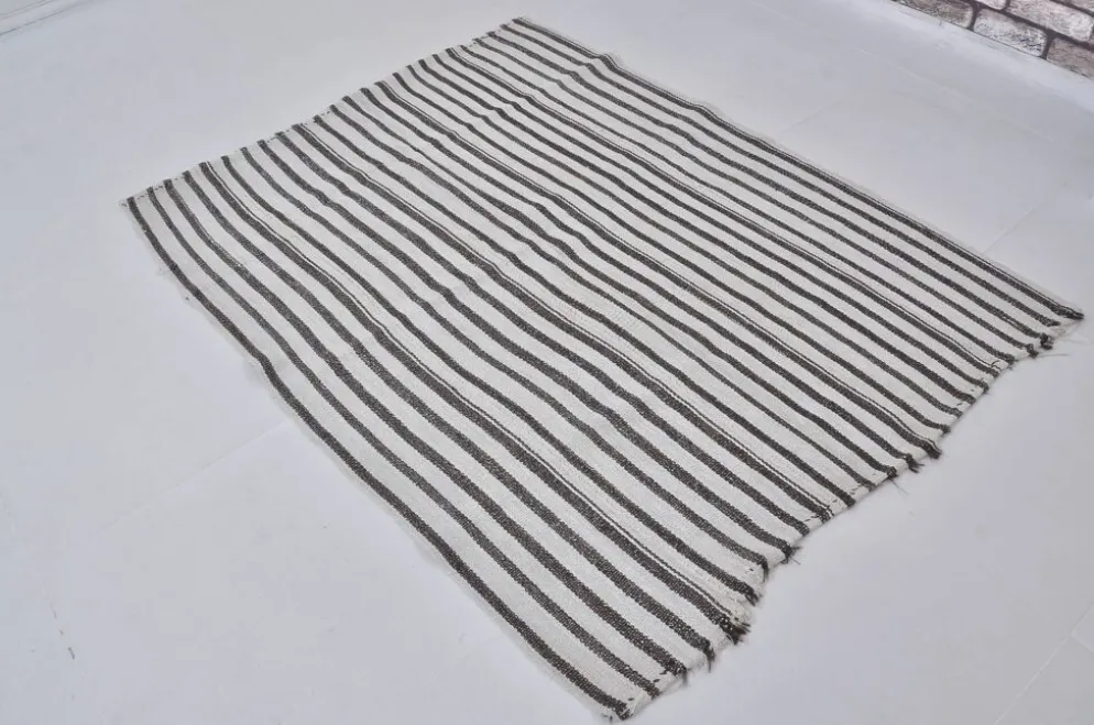 Kilim en chanvre Oushak vintage neutre sku 3725