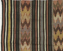 Kilim turc vintage graphique à frises géométriques 264 x 137 cm